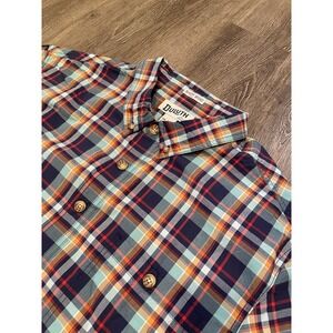 Duluth Trading Co Button‎ Shirt Men's 2XL Tall Untucked Relaxed Fit Plaid Multi